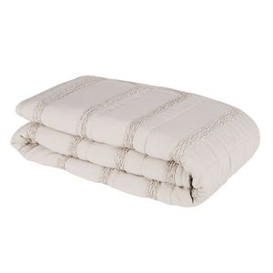 Oferta de Plaid en coton recyclé tissé beige 240x220 por 99,99€ en Maisons du Monde