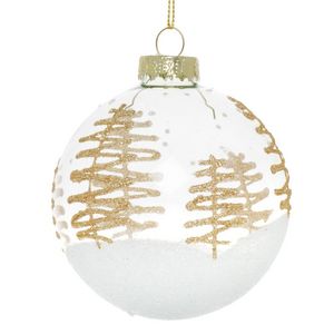 Oferta de Boule de Noël en verre sapin doré et blanc por 5,7€ en Maisons du Monde