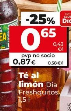 Oferta de Te al limón  por 0,65€ en Dia Market