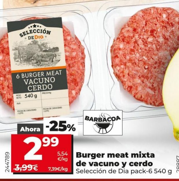 Oferta de Hamburguesas meat mixta  por 2,99€ en Dia Market