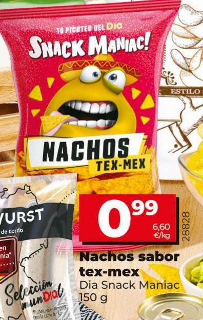 Oferta de Nacho tex-max por 0,99€ en Dia Market