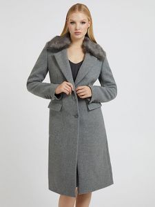 Oferta de Abrigo lana cuello pelo sintético por 115€ en Guess