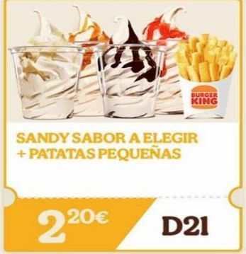 Oferta de Patatas Shandy por 220€ en Burger King
