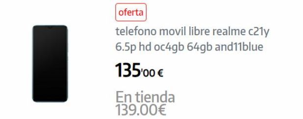 Oferta de Teléfono móvil  por 135€ en App Informática
