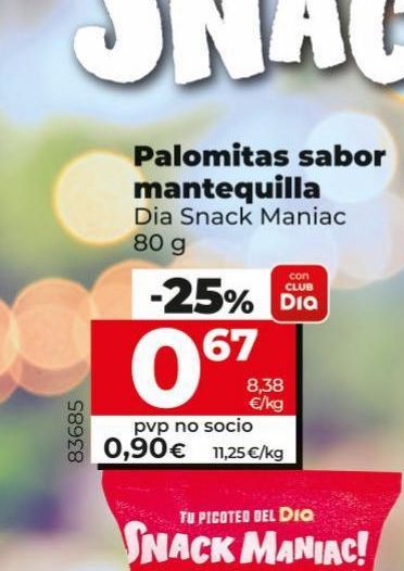 Oferta de Palomitas Dia por 0,67€ en Dia Market