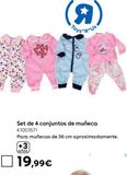Oferta de Set de 4 conjuntos de ropa de muñeca 36 por 19,99€ en ToysRus