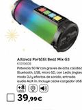 Oferta de Altavoz Portátil Beat Mix G3 por 39,99€ en ToysRus