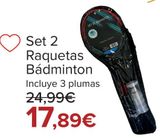 Oferta de Set 2 Raquetas Bádminton por 17,89€ en Carrefour