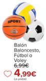 Oferta de Balón Baloncesto, Fútbol o Voley por 4,99€ en Carrefour