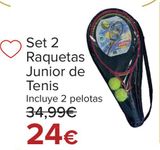 Oferta de Set 2 Raquetas Junior de Tenis por 24€ en Carrefour