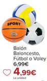 Oferta de Balón Baloncesto, Fútbol o Voley por 4,99€ en Carrefour