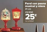 Oferta de Farol con peana musical y nieve  por 25€ en Carrefour