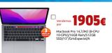 Oferta de Macbook Pro 14,7/M2 (8-CPU, 10-GPU)/16GB Ram/512GB SSD/13"/GrisEspacial/A por 1905€ en CeX