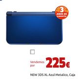 Oferta de NEW 3DS XL Azul Metalico, Caja por 225€ en CeX