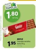 Oferta de Precio club FAMILIA  1.80  Nestle  1.95  NESTLÉ Chocolate extrafino leche 270 g  en Coviran