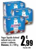 Oferta de Yogur líquido Actimel natural con o sin azúcar o sabores Danone por 2,99€ en Unide Supermercados