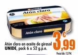Oferta de Atún claro en aceite de girasol UNIDE por 3,99€ en Unide Supermercados