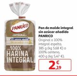 Oferta de Pan de molde integral Panrico por 2,19€ en Alcampo