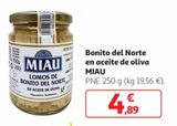 Oferta de Bonito del norte en aceite de oliva Miau por 4,89€ en Alcampo