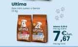 Oferta de Ultima  Gos mini Junior o Senior 1,5 kg  ultima ultima  VIN  MING  Abans: 9,59 € Preu kg: 6,39 €  €/un. ,67  Preu kg: 5,11 €  en Clarel