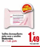 Oferta de Toallitas desmaquillantes pieles secas y sensibles Diadermine por 1,49€ en Unide Market