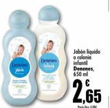 Oferta de Jabón líquido o colonia infantil Denenes por 2,65€ en Unide Market