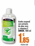 Oferta de Aceite corporal con extraqcto de aloe vera y vitamina E UNIDE por 1,85€ en Unide Market