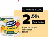 Oferta de Papel de cocina maxi limón NICKY por 2,59€ en Supeco