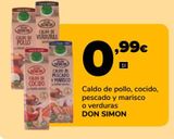 Oferta de Caldo de pollo, cocido, pescado y marisco o verduras DON SIMON por 0,99€ en Supeco