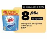 Oferta de Detergente en cápsulas active clean SKIP por 8,95€ en Supeco