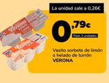 Oferta de Vasito sorbete de limón o helado de turrón VERONA por 0,79€ en Supeco