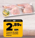 Oferta de Traseros de pollo blanco o amarillo enteros por 2,89€ en Supeco