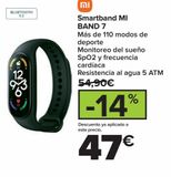 Oferta de Smartband MI BAND 7 por 47€ en Carrefour