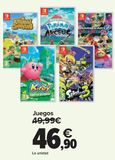 Oferta de Juegos Nintendo por 46,9€ en Carrefour