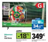 Oferta de Hisense TV 50E78HQ por 349€ en Carrefour