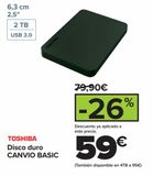 Oferta de TOSHIBA Disco duro CANVIO BASIC por 59€ en Carrefour