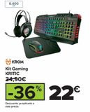 Oferta de Kit Gaming KRITIC por 22€ en Carrefour