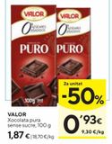 Oferta de Chocolate Valor por 1,87€ en Caprabo
