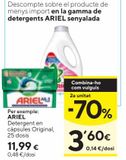 Oferta de Detergente en cápsulas Ariel por 11,99€ en Caprabo