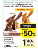 Oferta de Cereales Special K Kellogg's por 2,8€ en Caprabo