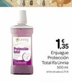 Oferta de Unnig:  Protección total  1,35  Enjuague Protección Total Ifa Unnia  500 ml.  el litrolesale a 2,70 €   en Supermercados El Jamón