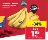 Oferta de Plátanos de Canarias por 1,95€ en Lidl