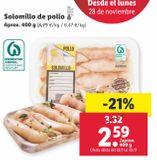 Oferta de Solomillo de pollo por 2,59€ en Lidl