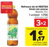 Oferta de Refresco de té NESTEA Limón sin azúcar  por 1,75€ en Carrefour