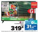 Oferta de LG TV 43UQ75006LF  por 319€ en Carrefour