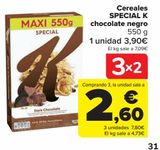 Oferta de Cereales SPECIAL K chocolate negro por 3,9€ en Carrefour