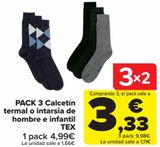 Oferta de PACK 3 Calcetín termal o intarsia de hombre e infantil TEX  por 4,99€ en Carrefour