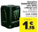 Oferta de Energético MONSTER Green, Ultra White o Mango Loco  por 4,6€ en Carrefour