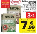 Oferta de Café en cápsulas NESCAFÉ Farmers Origins por 11,99€ en Carrefour