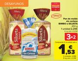 Oferta de Pan de molde sin corteza BIMBO o SILUETA por 2,29€ en Carrefour